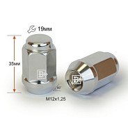 Гайка M12x1.25 L35 H19 Cr конус Вектор 801444 Cr